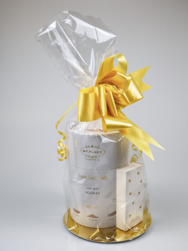 Cadeaupakket kaarsen – Hip Hip Hooray zandkaars & lucifers