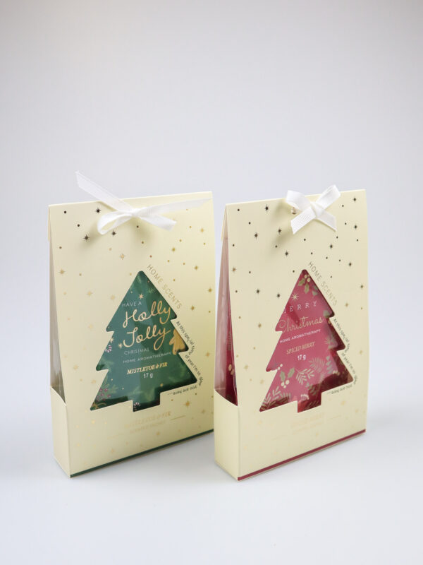 Geurzakjes Kerstboom rood – Feestelijk verpakt per 2 – Spiced Berry