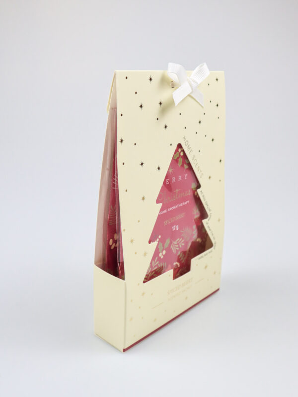 Geurzakjes Kerstboom rood – Feestelijk verpakt per 2 – Spiced Berry