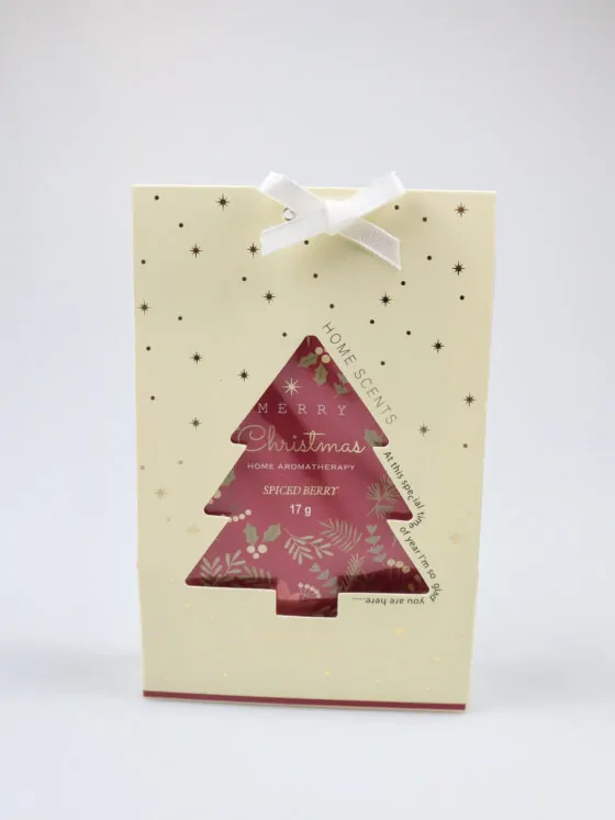 Geurzakjes Kerstboom rood – Feestelijk verpakt per 2 – Spiced Berry