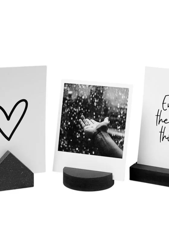 Kaartenhouder rond - zwart hout – Zoedt