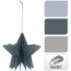Kerst Ster papier hangdecoratie – Donkerblauw