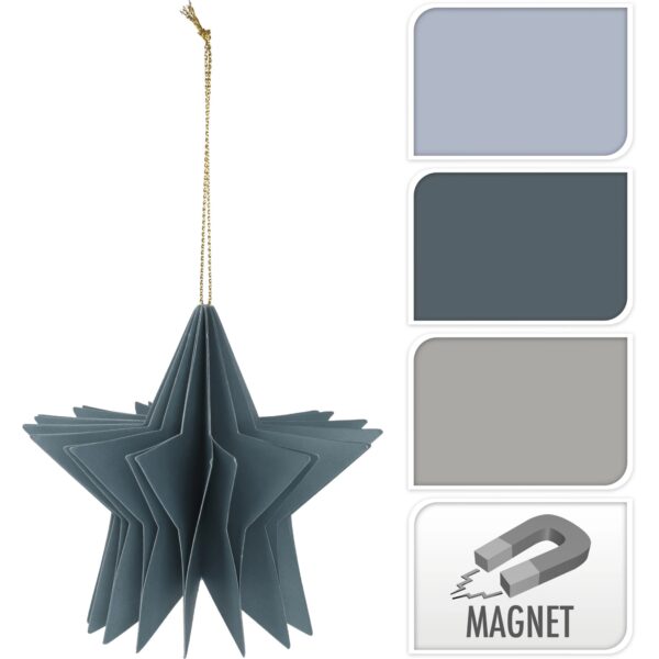 Kerst Ster papier hangdecoratie – Donkerblauw