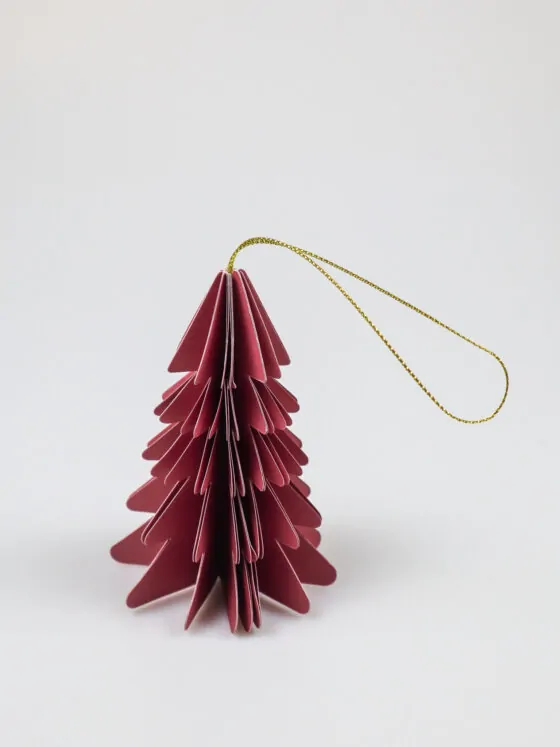 Kerstboom papier hangdecoratie – Rood