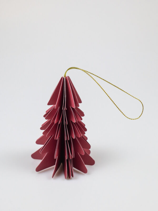 Kerstboom papier hangdecoratie – Rood