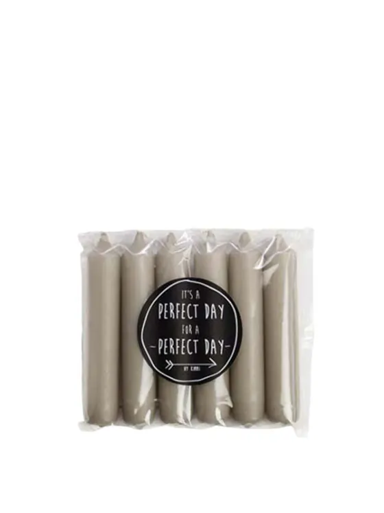 Rustik Lys kleine dinerkaarsen - Greige (linnen)