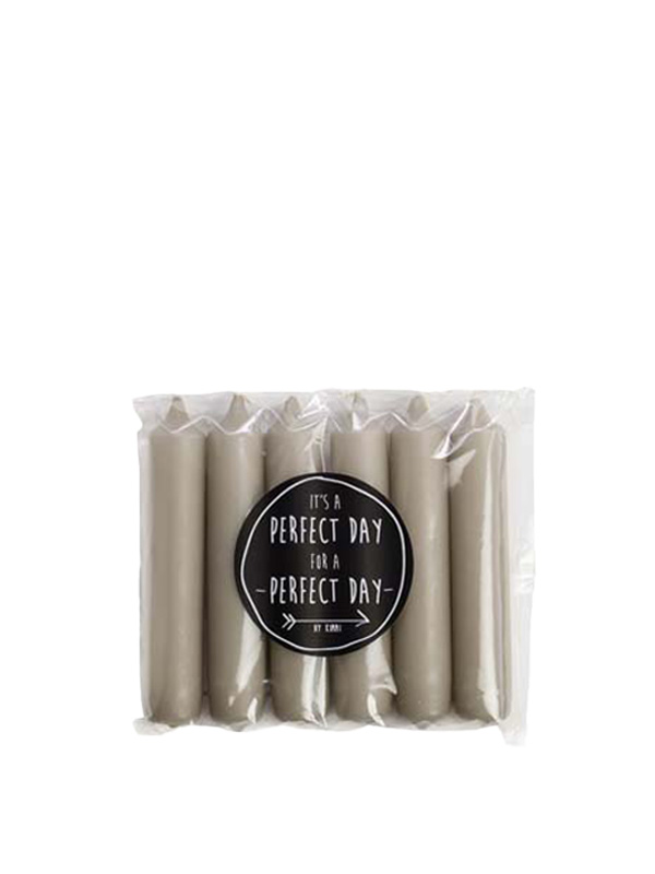 Rustik Lys kleine dinerkaarsen - Greige (linnen)