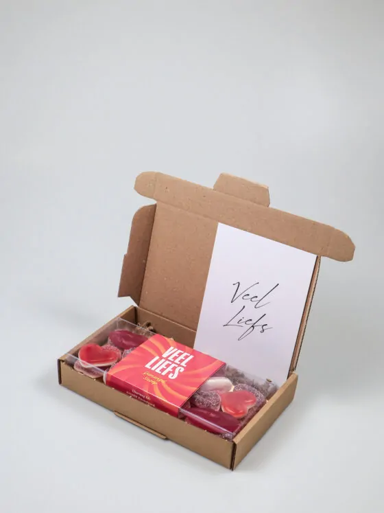 Brievenbus cadeau snoep blister liefs - Veel Liefs