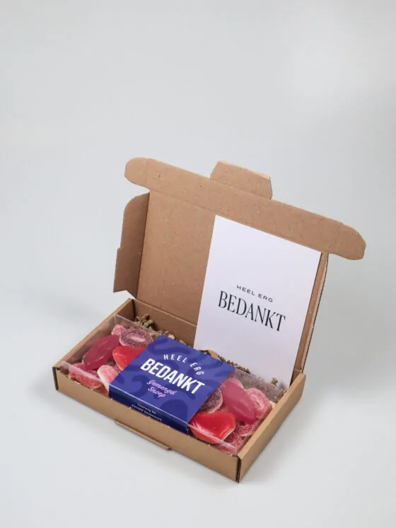 Brievenbus cadeau snoep blister bedankt - Heel erg bedankt