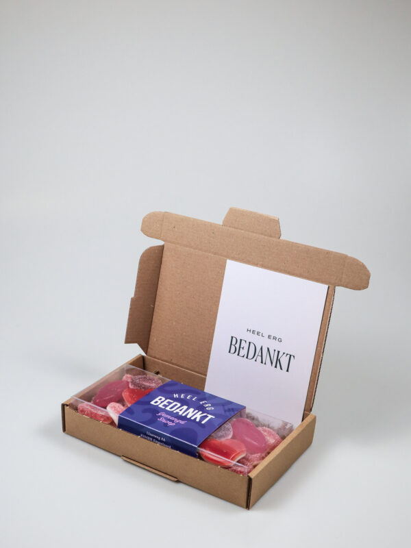 Brievenbus cadeau snoep blister bedankt - Heel erg bedankt