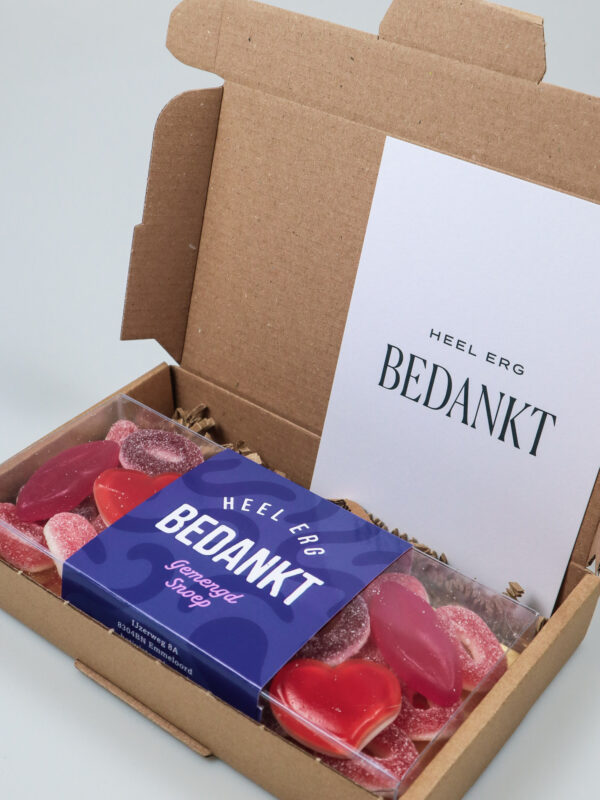 Brievenbus cadeau snoep blister bedankt - Heel erg bedankt