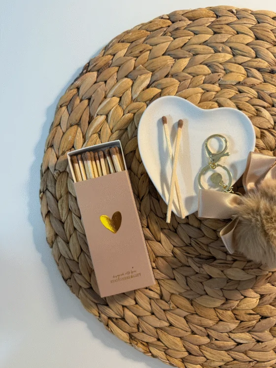 Lucifers beige - Goud hartje