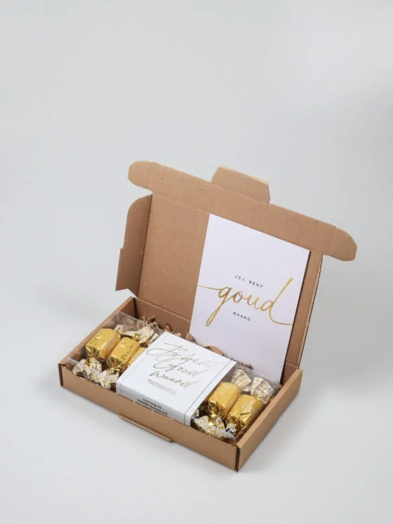 Brievenbus cadeau chocolaatjes blister – Jij bent goud waard