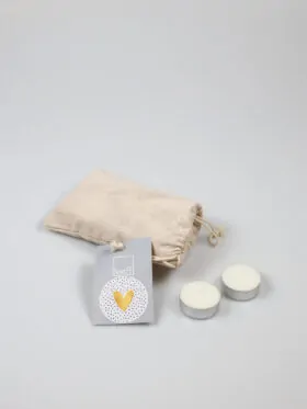 Jute zakje met 10 theelichtjes – Leeff