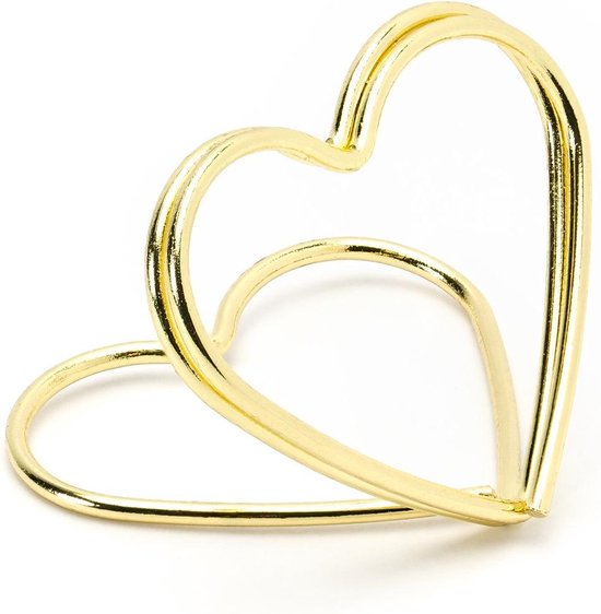 Kaartenhouder goud hartvormig – Elegante tafel decoratie