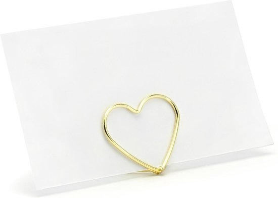 Kaartenhouder goud hartvormig – Elegante tafel decoratie
