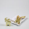 Soyakaars rendier cadeau goud met kerstkaart