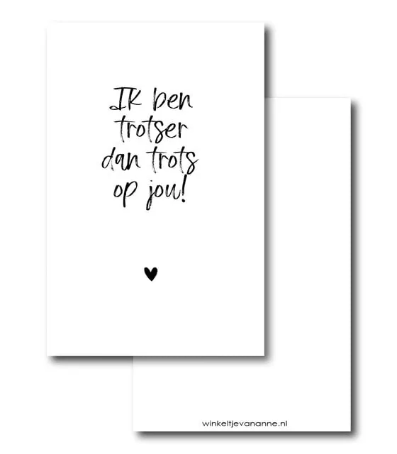 Minikaartje - Ik ben trotser dan trots op jou