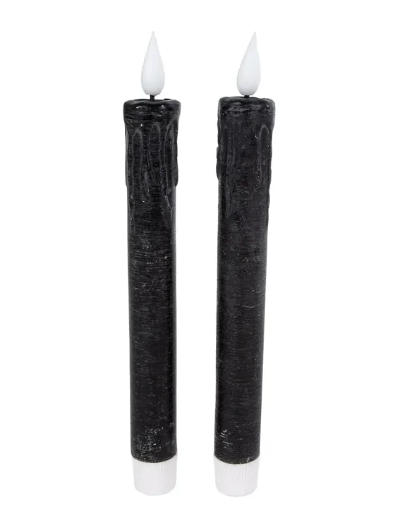 Led diner kaarsen - Set van 2 stuks - Zwart