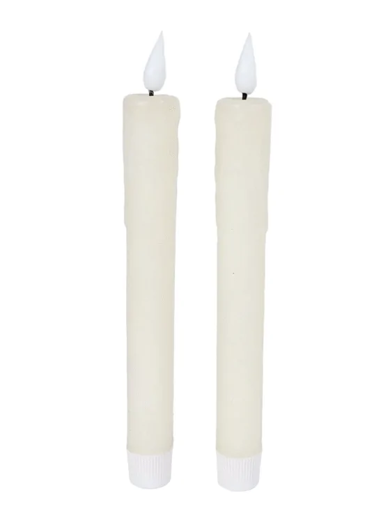 Led diner kaarsen - Set van 2 stuks - Créme