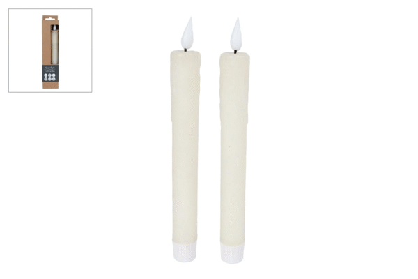 Led diner kaarsen - Set van 2 stuks - Créme