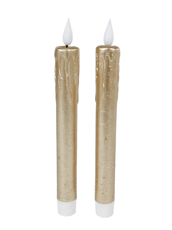 Led diner kaarsen - Set van 2 stuks - Goud