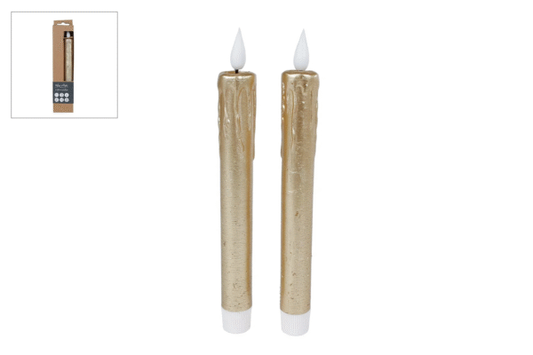 Led diner kaarsen - Set van 2 stuks - Goud
