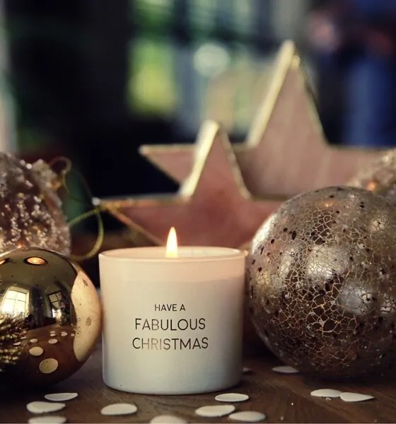 Geurkaars wens armband - Winter wood – Have a fabulous Christmas