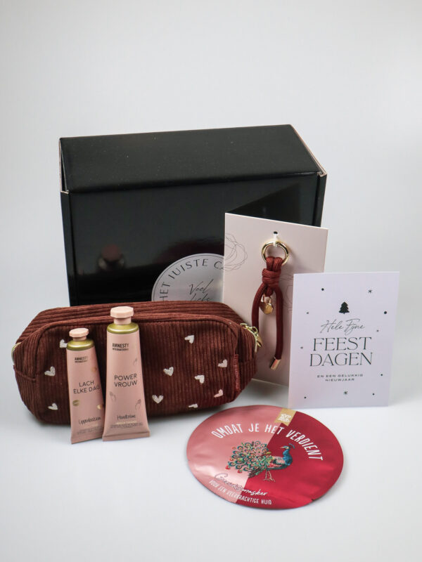 kerst, etui, handcreme, masker, bag-1 Luxe kerst cadeaupakket met etui