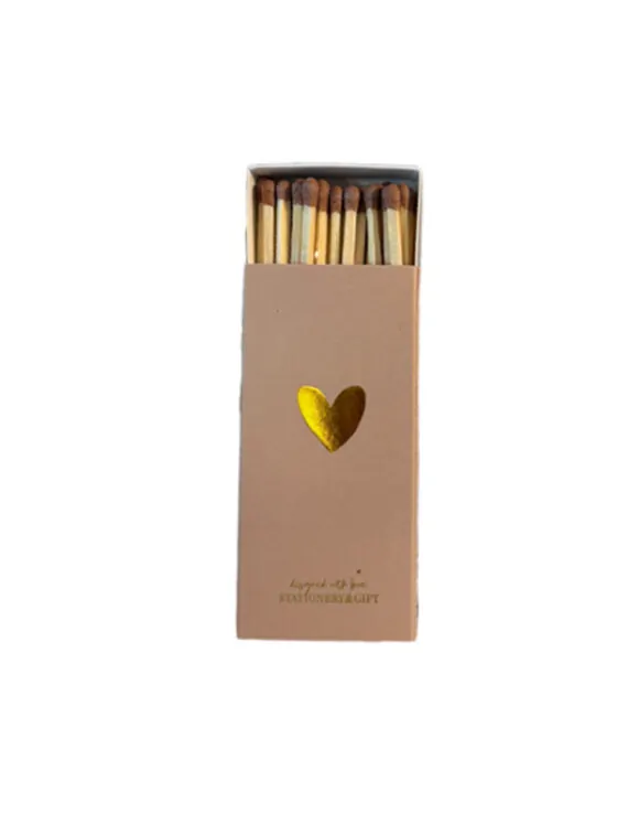 Lucifers beige - Goud hartje