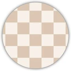 Onderzetter beige en offwhite - Geblokt patroon