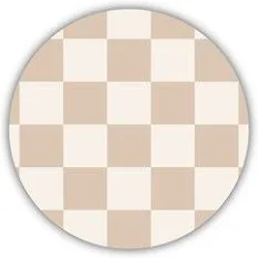 Onderzetter beige en offwhite - Geblokt patroon