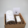 Cadeaupakket warm hugs – Kaarsenzand giftbox en lucifers