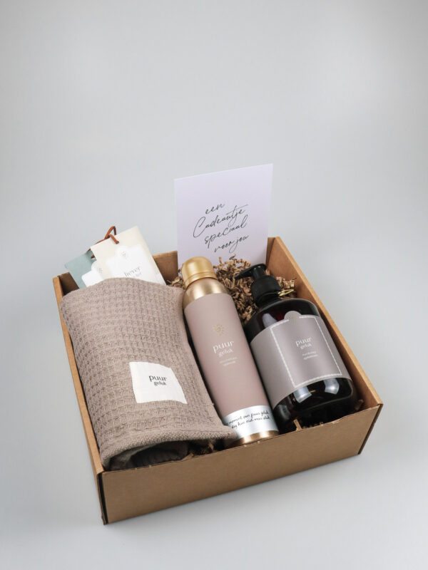Cadeaupakket Puur Geluk met douchefoam, handzeep en geurzakjes