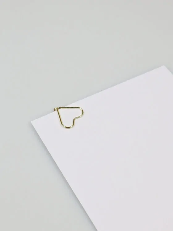 Paperclips gouden hartvorm – Set van 3 stuks