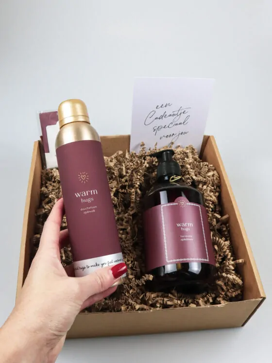 Cadeaupakket Warm Hugs van Zusss met handzeep, douchefoam en geurzakje
