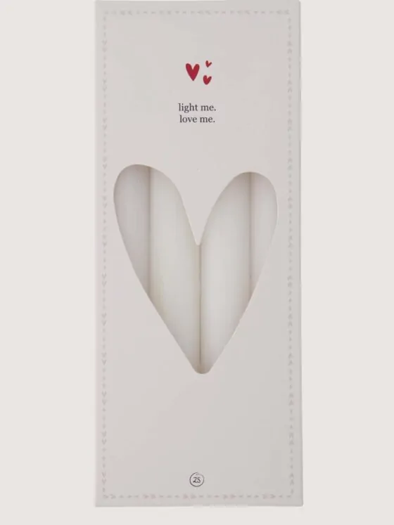 Zusss set van 4 rustieke kaarsen 20cm - wit