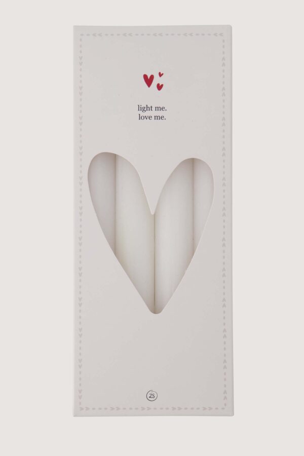 Zusss set van 4 rustieke kaarsen 20cm - wit
