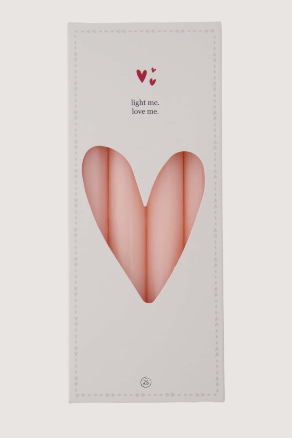 Zusss set van 4 rustieke kaarsen 20cm - Roze