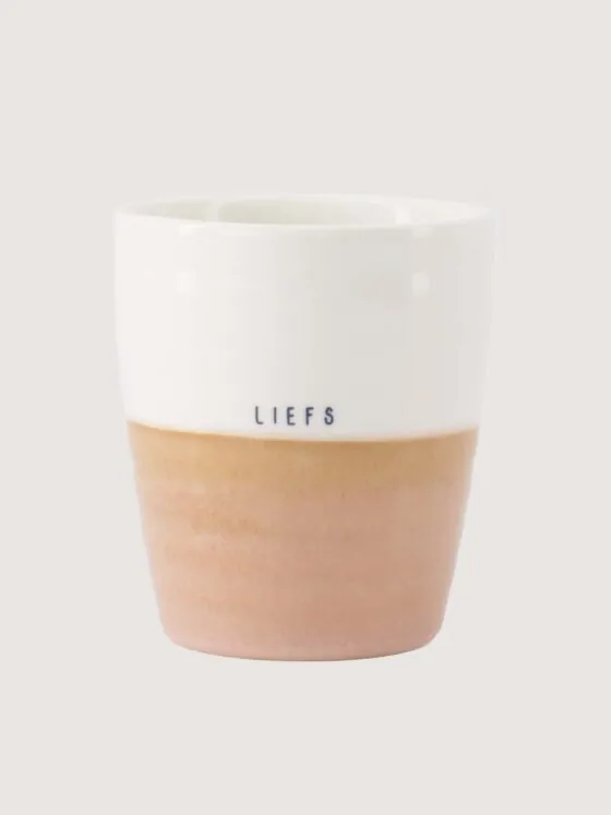 Zusss koffiemok Liefs - Wit/Roze