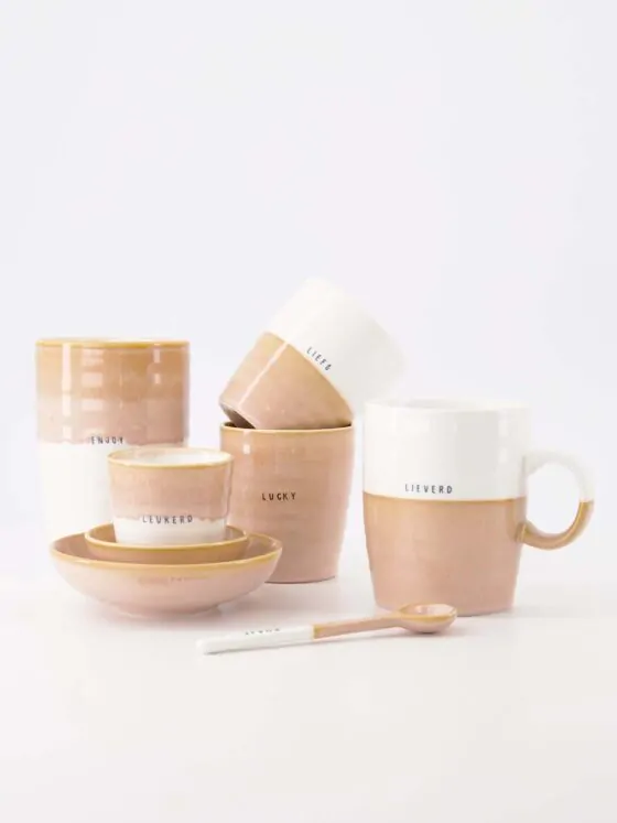 Zusss koffiemok Liefs - Wit/Roze