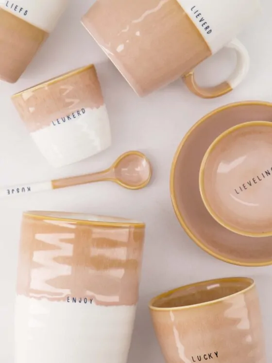 Zusss theemok / chocomok Lieverd - Wit/Roze