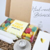 Brievenbus cadeau Heel veel beterschap – Fruitmandje snoep & kaarslicht