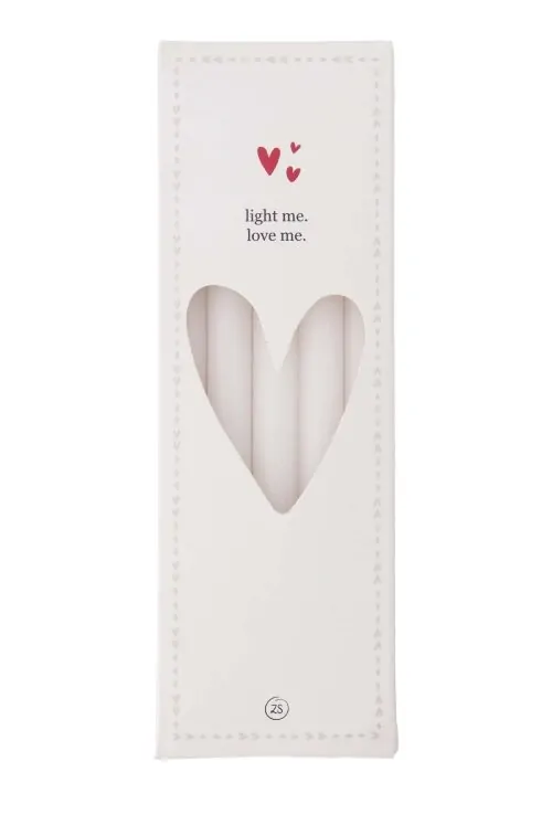 Zusss doosje met 10 extra smalle kaarsjes 1,2 cm - wit