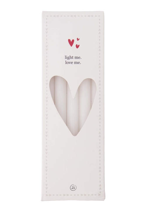 Zusss doosje met 10 extra smalle kaarsjes 1,2 cm - wit