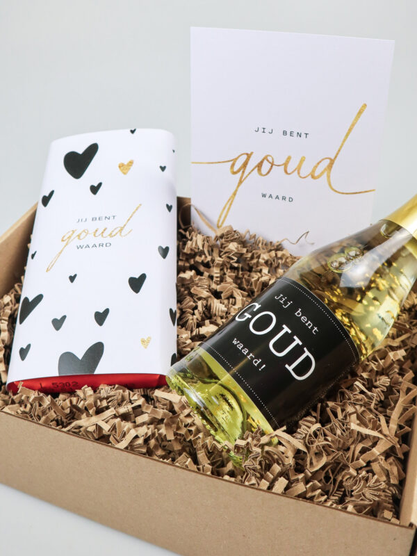 Cadeaupakket jij bent goud waard – Secco & Tony’s Chocolonely