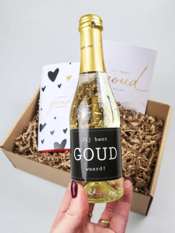 Cadeaupakket jij bent goud waard – Secco & Tony’s Chocolonely