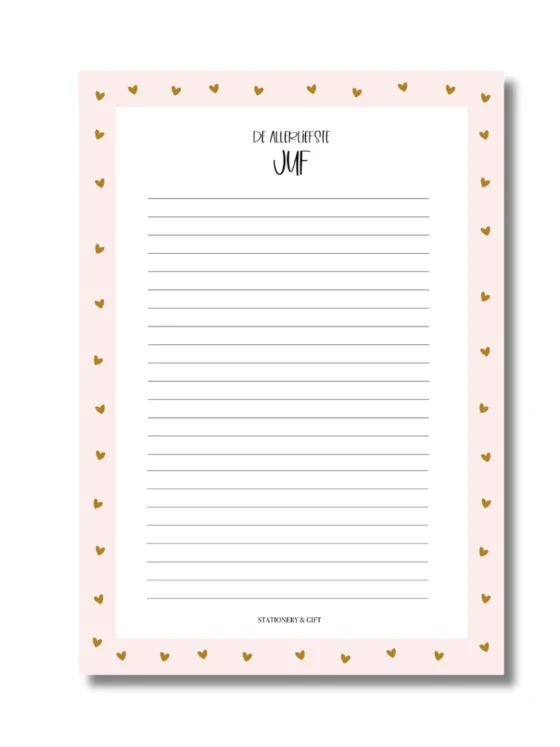 Notitieblok De Allerliefste Juf – A5