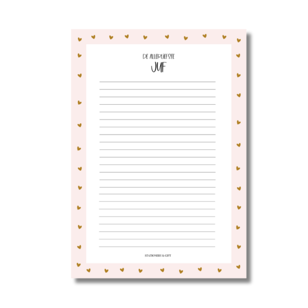 Notitieblok De Allerliefste Juf – A5