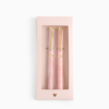 Pennenset – Roze hartjes & strepen – 2 stuks in geschenkdoosje